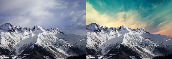 Image avant et après remplacement du ciel