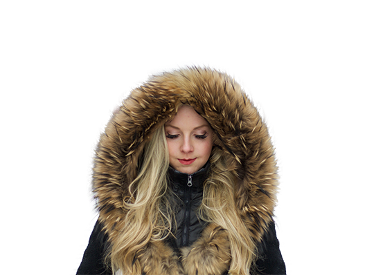 girl in Parka no background