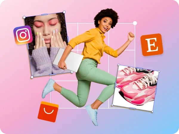 Images cropped for social media and product presentation