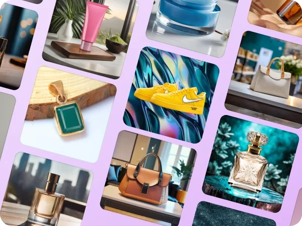 An array of product images resized to be a consistent size