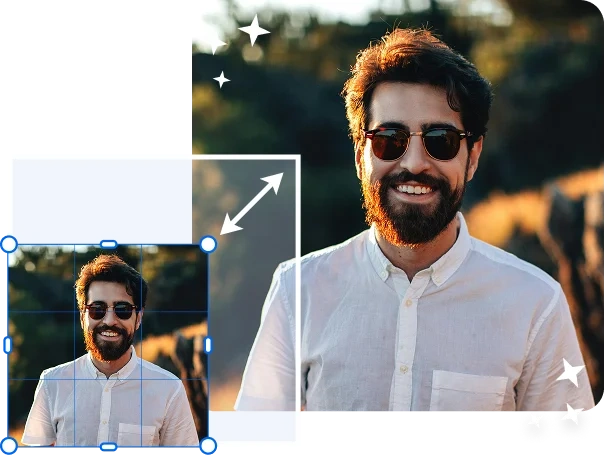 Side-by-side comparison of the same photo, with one resized with preserved image quality