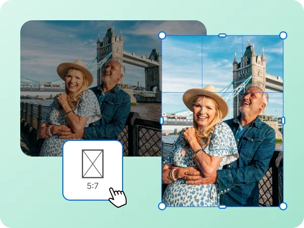 Applying a 5:7 aspect ratio to a travel image to focus on the core memory