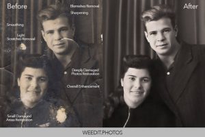 Before/after photo restoration with WeEditPhotos