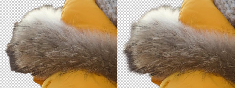Photo with low feathering vs high feathering