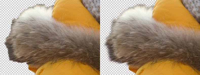 Photo with low feathering vs high feathering