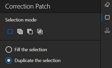 Correction Patch tab - duplicate option