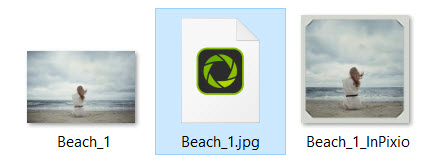 Image files and ipe project file displayed in folder
