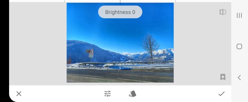 Snapseed mobile editor app showing HDR function