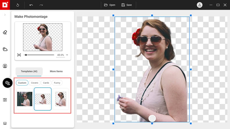 Selecting a transparent photo to work with